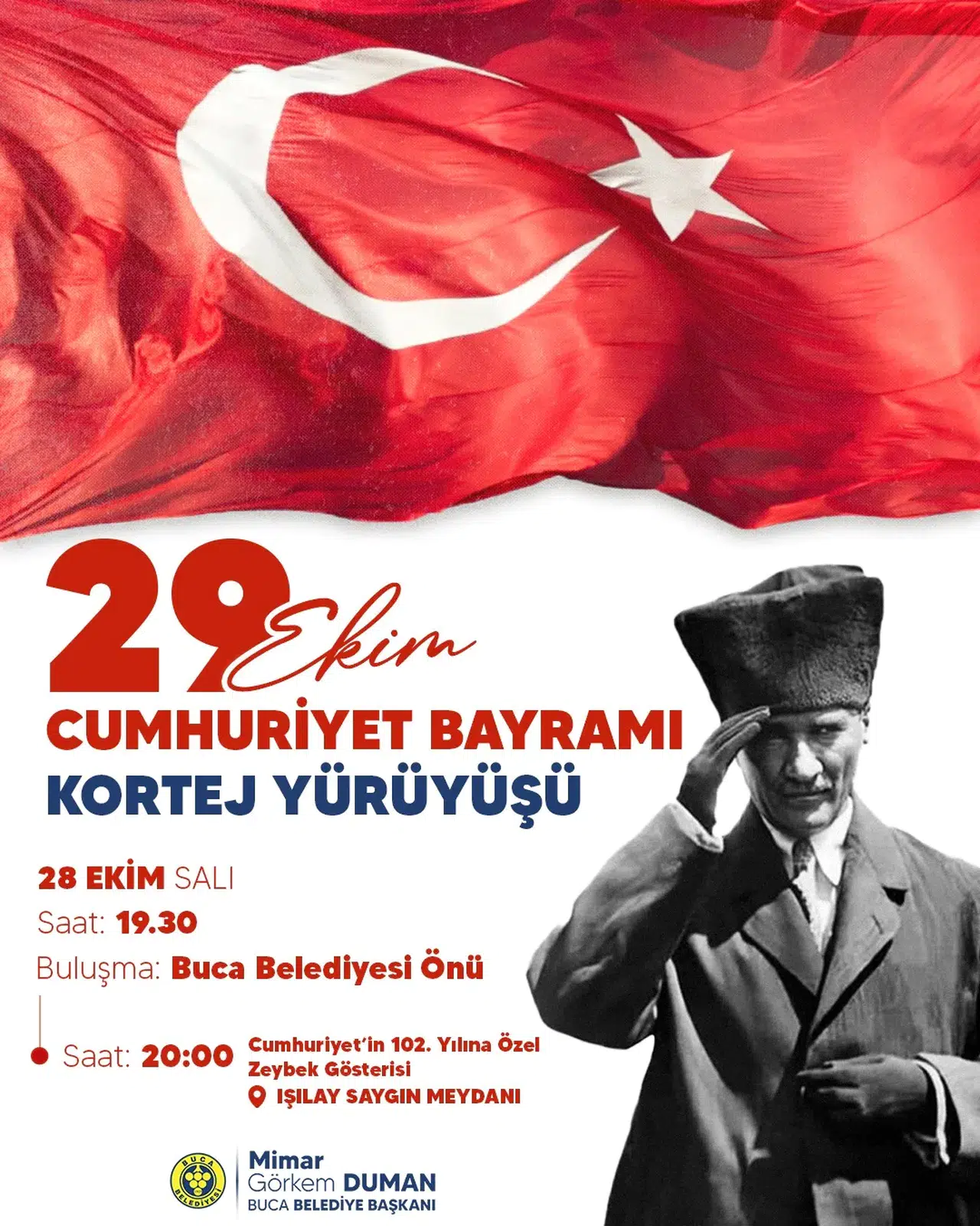 Cumhuriyet’in 102. yılı Buca’da gururla kutlanacak