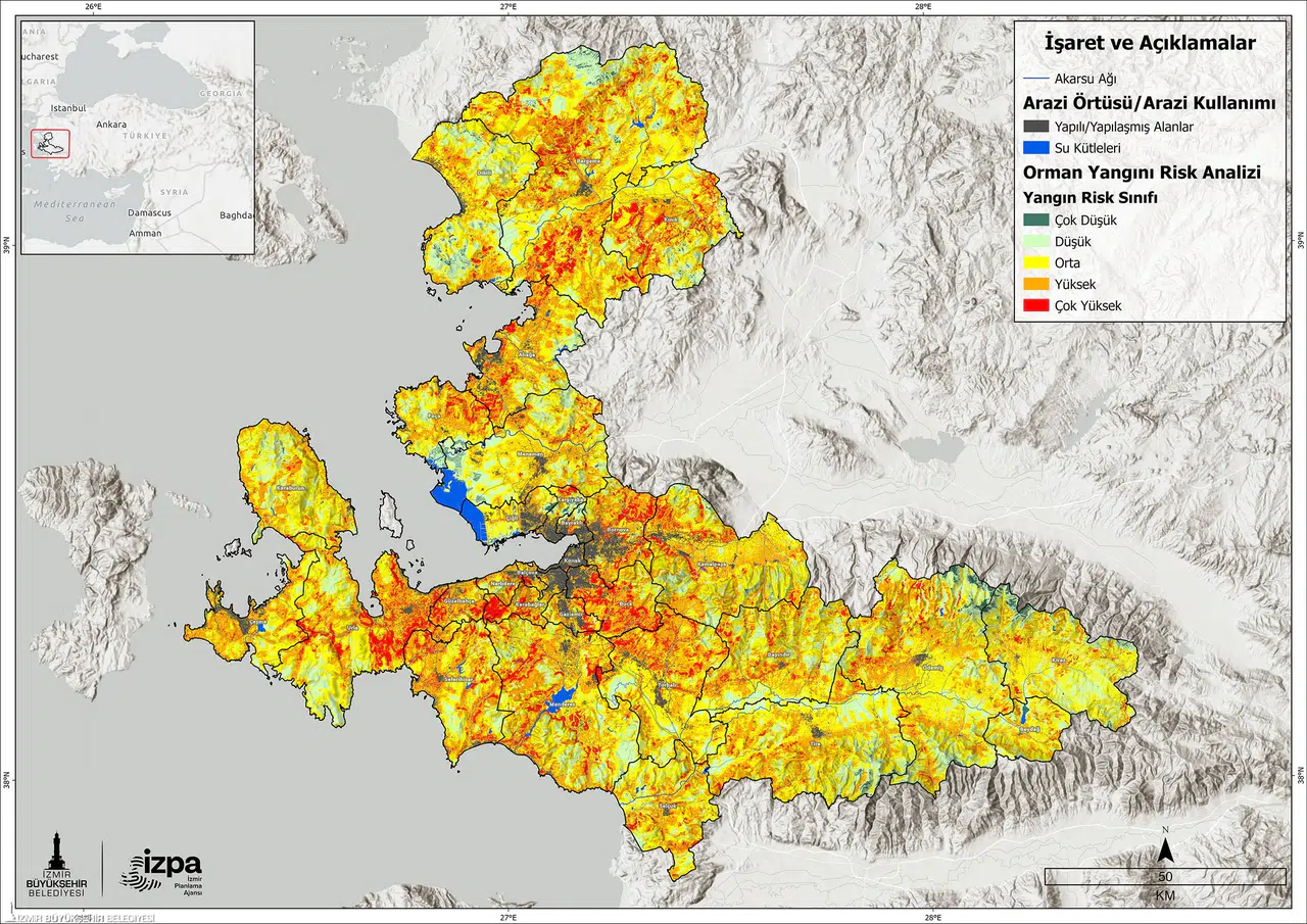 İZPA İzmir’in orman yangını risk haritasını oluşturdu