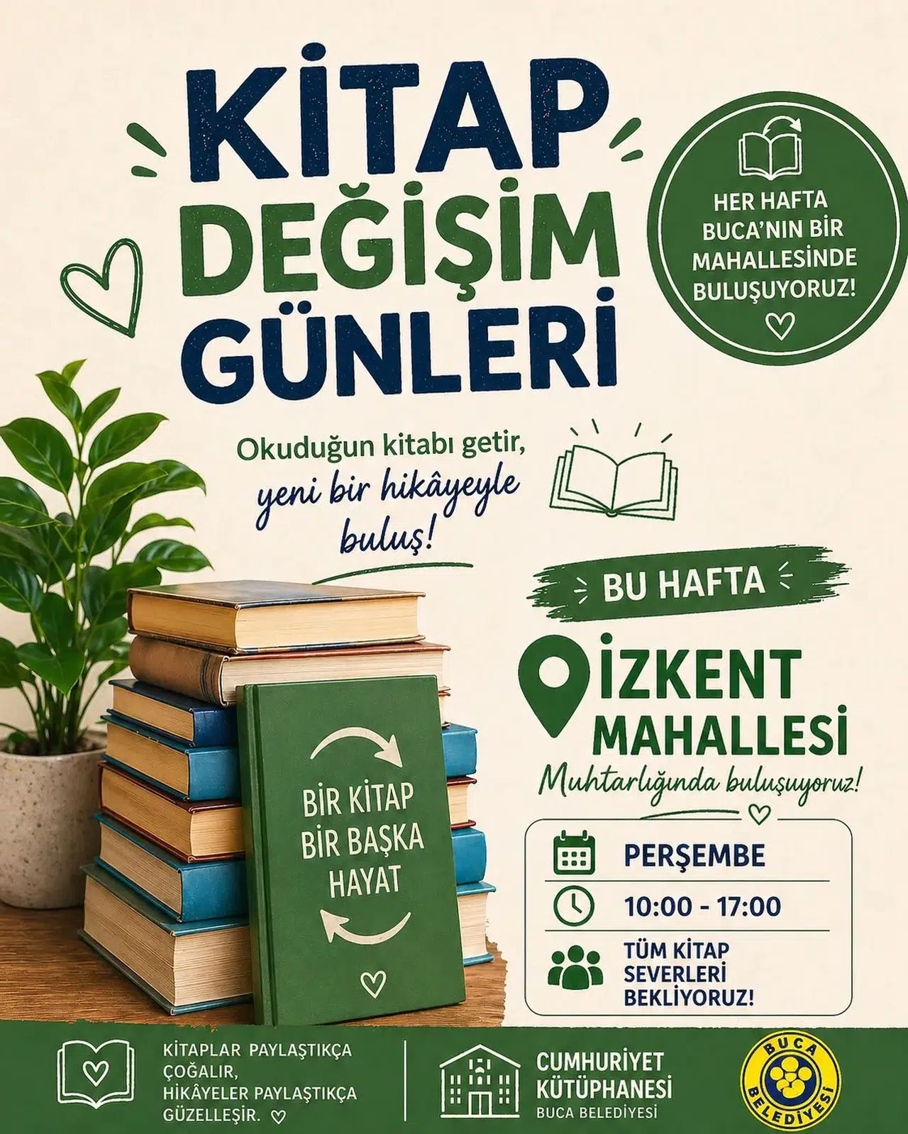 Buca’da  “Kitap Değişim Günleri” başlıyor