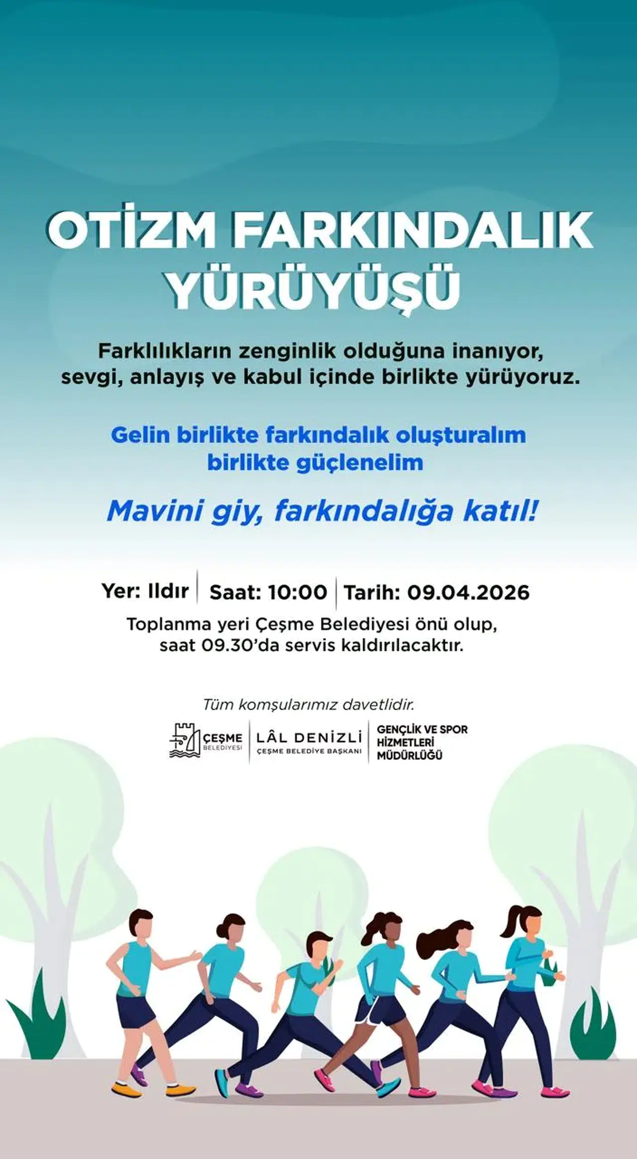 Otizm farkındalık yürüyüşü Çeşme’de düzenleniyor