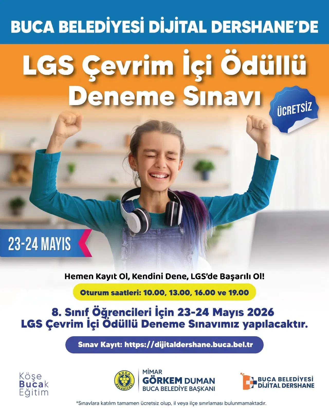 Buca Belediyesi’nden öğrencilere ücretsiz deneme sınavı desteği