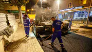 Toros Caddesi’nde gece asfalt mesaisi
