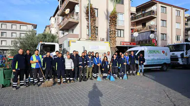 TEMİZLİK EMEKÇİLERİ CUMHURİYET MAHALLESİ’NDE YOĞUN MESAİ HARCADI