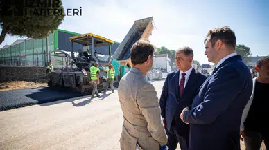 Aliağa’nın sanayi yoluna iki kilometrelik asfalt