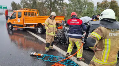 İtfaiye ekiplerinden zincirleme trafik kazasına hızlı müdahale