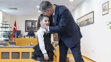 Başkanlık makamında gurur veren buluşma