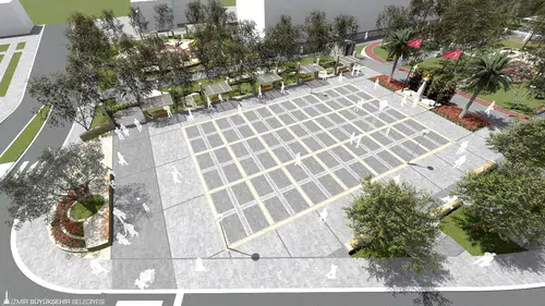 Kınık Cumhuriyet Meydanı yeni çehresine kavuşuyor