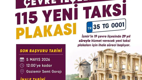 İzmir’in çevre ilçelerine 115 yeni taksi geliyor