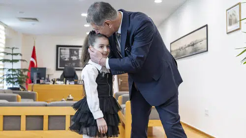 Başkanlık makamında gurur veren buluşma