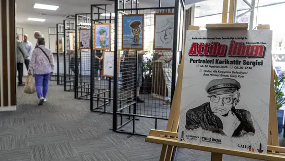 Karşıyaka’da Attila İlhan’ın 100. yaşına özel karikatür sergisi