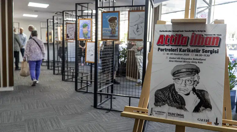 Karşıyaka’da Attila İlhan’ın 100. yaşına özel karikatür sergisi