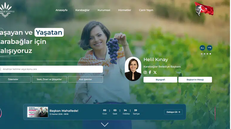 Karabağlar Belediyesi’nin Yeni Web Sitesi Hizmete Açıldı