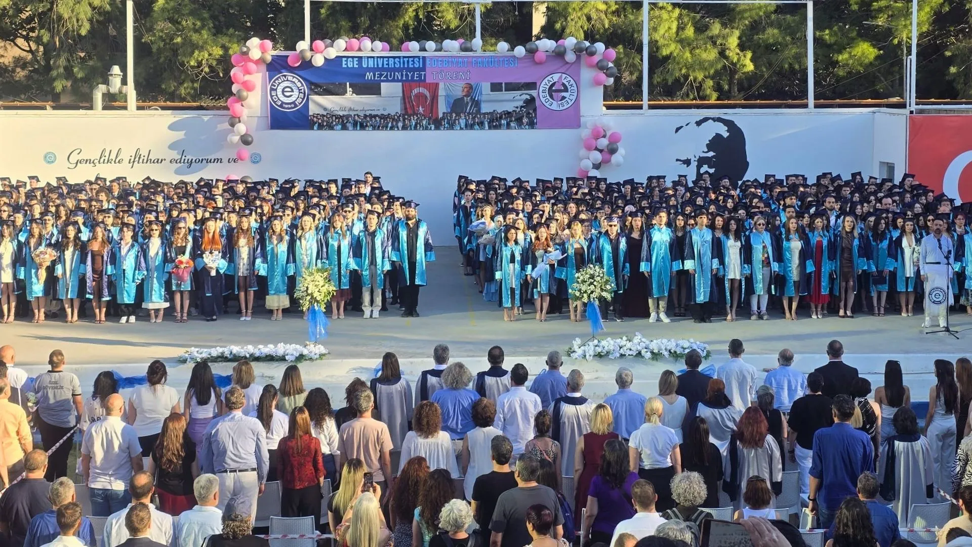 Ege Üniversitesi Edebiyat Fakültesi’nde kep atma heyecanı: Genç bilim insanları mezun oldu