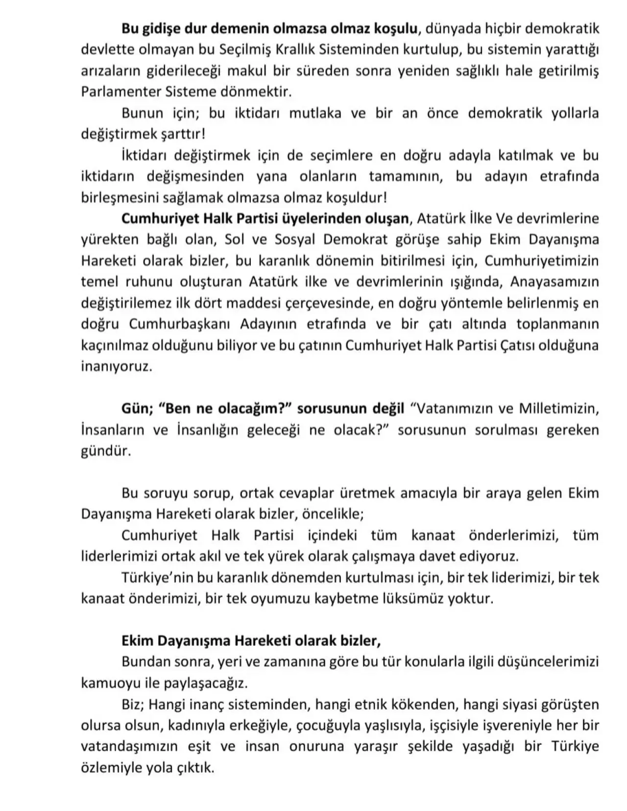 CHP İzmir’de siyaset sahnesinde etkili isimler “Ekim Dayanışma Hareketi”ni kurdu. Birlik ve değişim mesajı veren hareket, kamuoyuna kritik bir bildiri sundu!