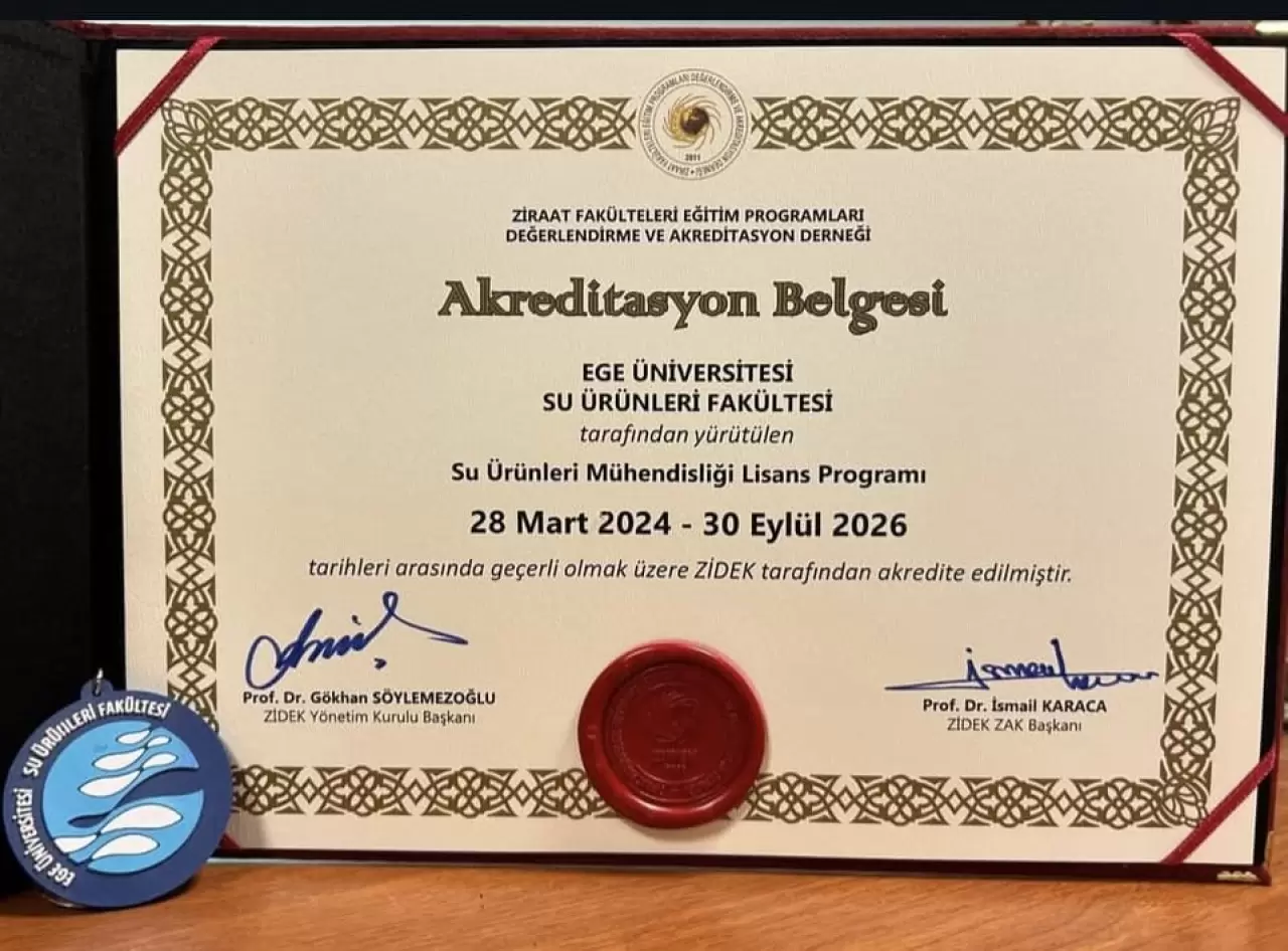 Ege Üniversitesi Su Ürünleri Fakültesi, Su Ürünleri Mühendisliği Programı'na ZİDEK'ten 3 yıl süreyle akreditasyon kazandırdı. Bu, program için tarihi bir adım!