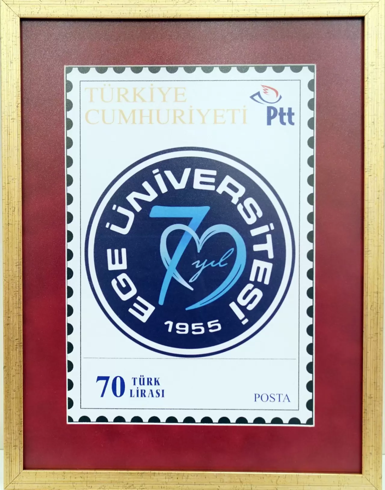 Ege Üniversitesi’nin 70. yılı anısına PTT tarafından özel pul basıldı! Özgün tasarımıyla dikkat çeken pul, koleksiyoncular ve akademik camia için önemli bir hatıra olacak.