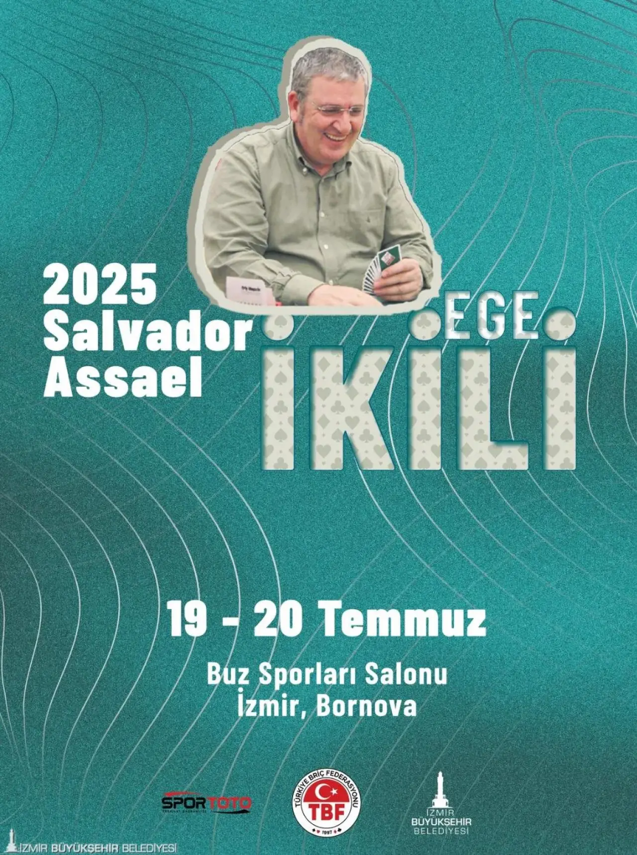 İzmir Büyükşehir Belediyesi ve Türkiye Briç Federasyonu iş birliğiyle 2025 Salvador Assael Ege İkili Şampiyonası ve Türkiye Kulüplerarası Briç Takımlar Şampiyonası, 19-28 Temmuz tarihlerinde Bornova Aşık Veysel Rekreasyon Alanı’nda yer alan Buz Sporları Salonu’nda düzenlenecek.