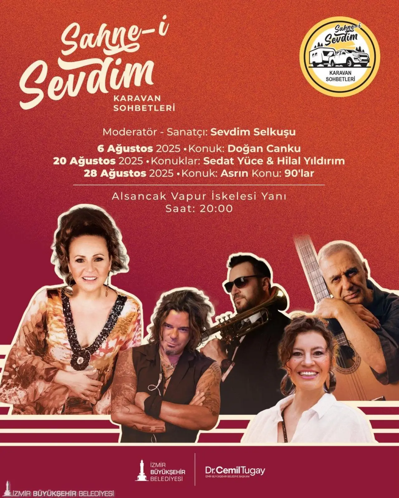İzmir Büyükşehir Belediyesi ağustos ayında İzmir’in dört bir yanında birbirinden farklı ve eğlenceli etkinlikler düzenliyor. Konserlerden tiyatro oyunlarına; sergilerden şenlik ve festivallere kadar dopdolu program, İzmirlilerde yaz neşesi yaşatacak.