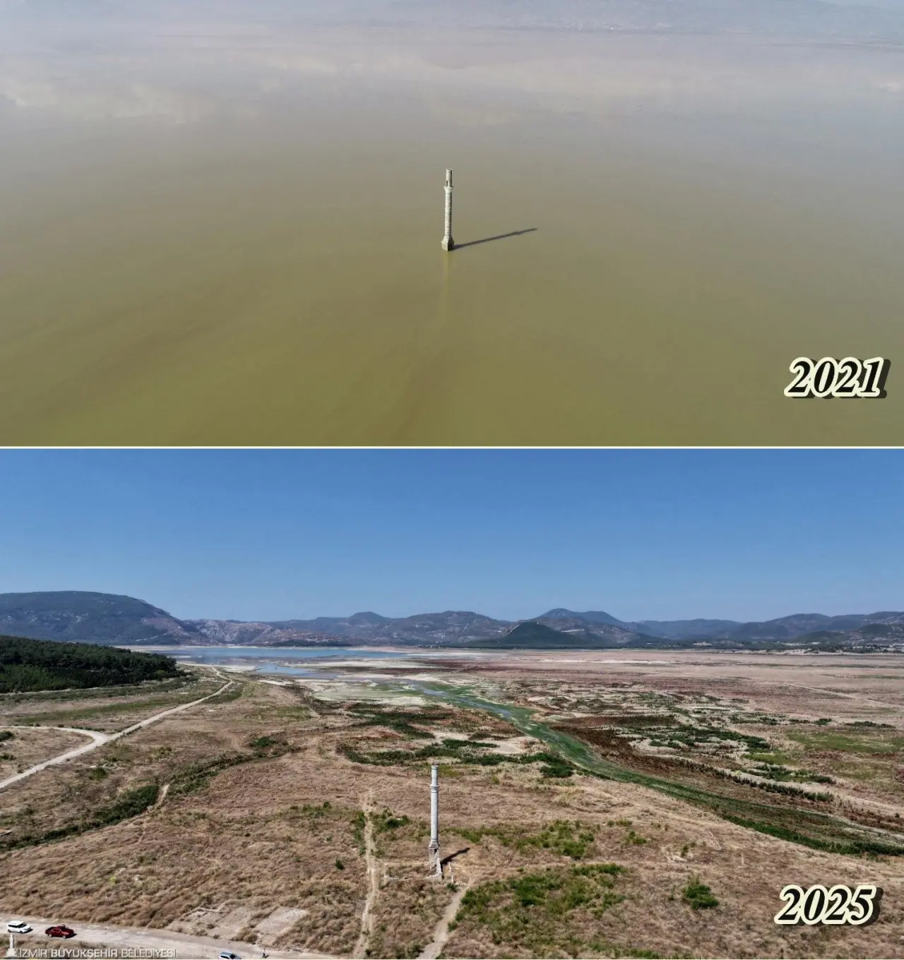 İzmir’in en büyük içme suyu kaynağı Tahtalı Barajı’nda doluluk oranı yüzde 10’a kadar düştü. İklim değişikliği, düzensiz yağış rejimi ve artan nüfus baskısı nedeniyle şehrin su kaynakları alarm veriyor. İzmir Büyükşehir Belediyesi'nden yapılan açıklamada mevcut gidişatın devam etmesi halinde önümüzdeki yıllarda ciddi su sıkıntısı yaşanabileceği vurgulanırken, “Her Damla Değerli” vurgusuyla acil tasarruf çağrısı yapıldı.